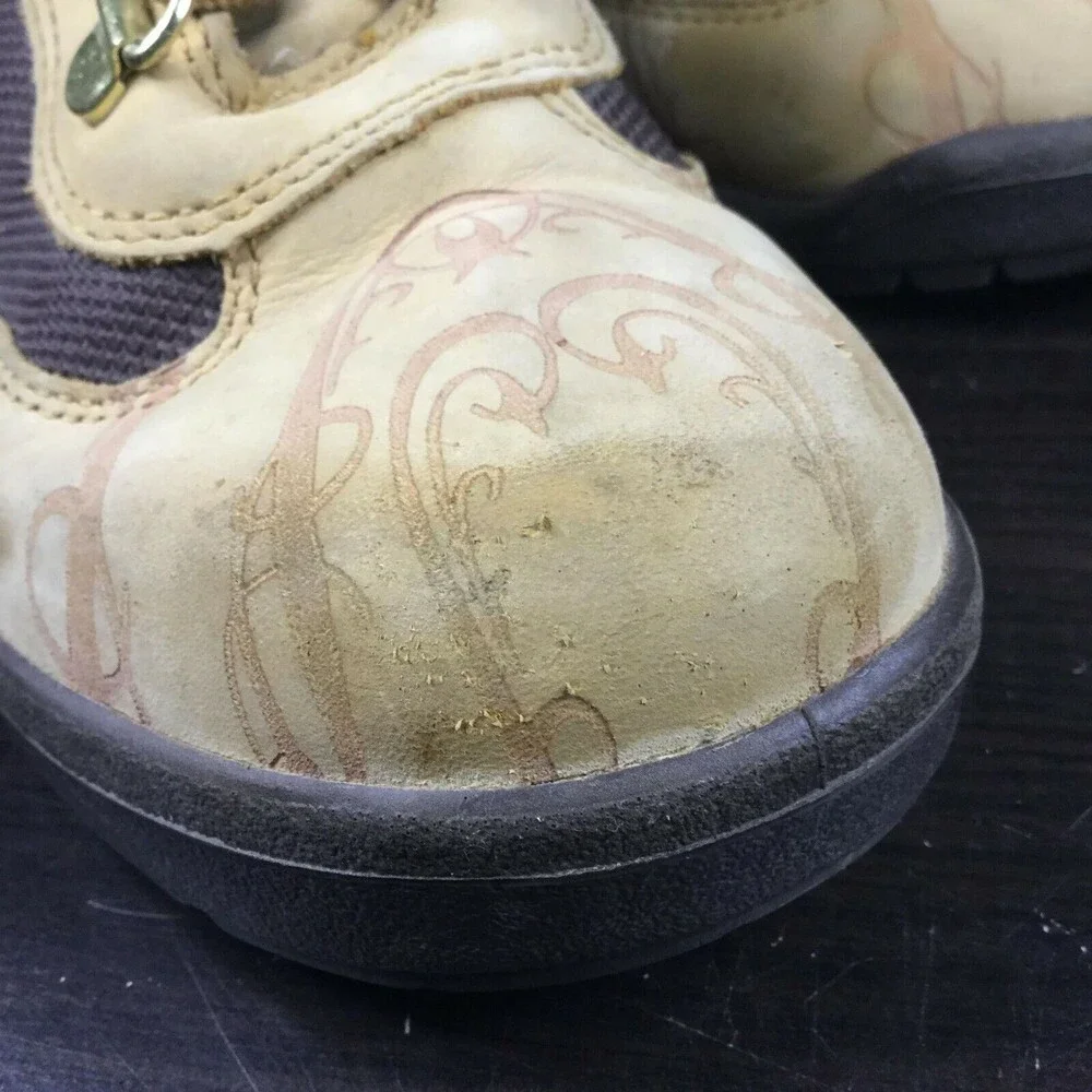Timberland Boots -Girl's Sz 2.5- Tan Marble/Swirled Genuine Leather Kids- 4254